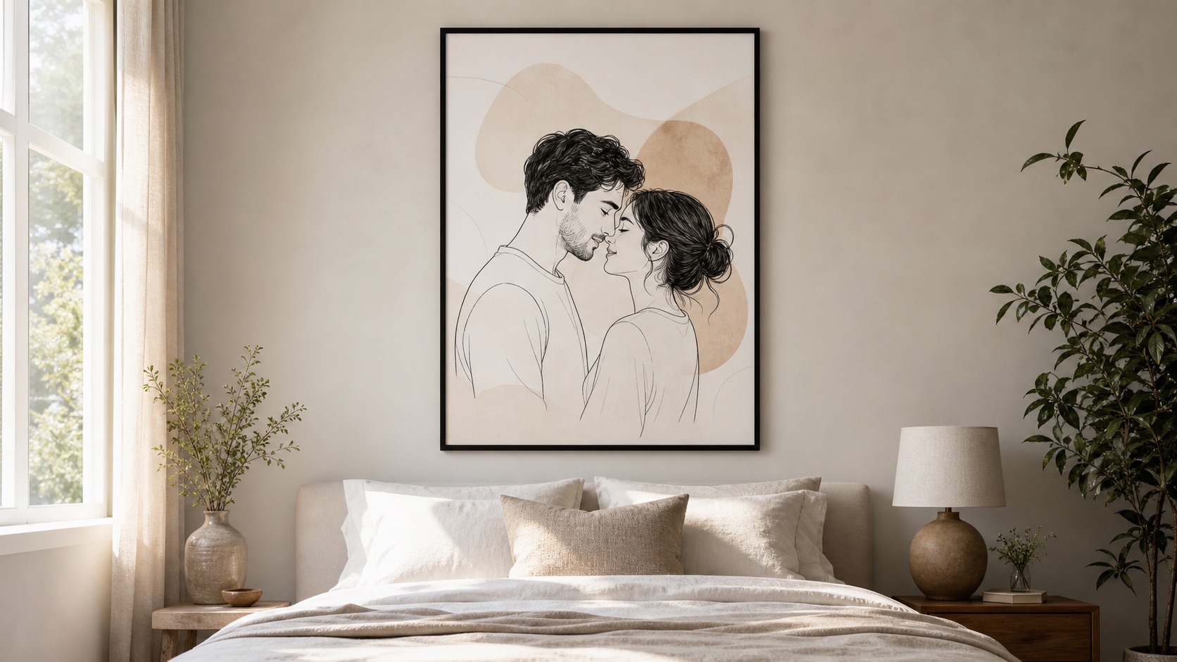 Custom posters from photos displayed in a home art studio