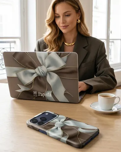 Photo de style de la coque Chocolate Sage Ribbon Strap Bow