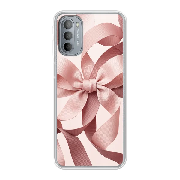 Blush Pink Ribbon Strap Bow case