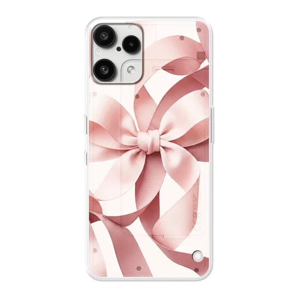 Blush Pink Ribbon Strap Bow case