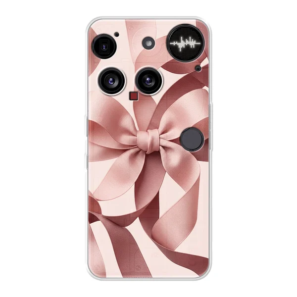 Blush Pink Ribbon Strap Bow case