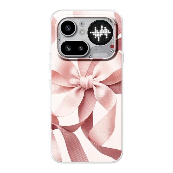 Blush Pink Ribbon Strap Bow case