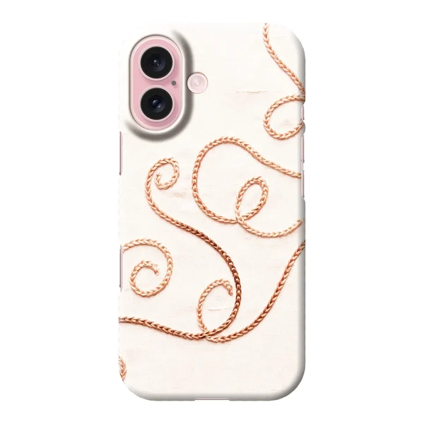 Rose Gold Chainstitch Vine Design case