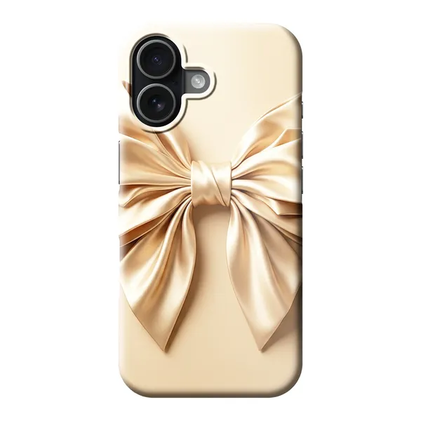 Champagne Satin Origami Bow Design Case