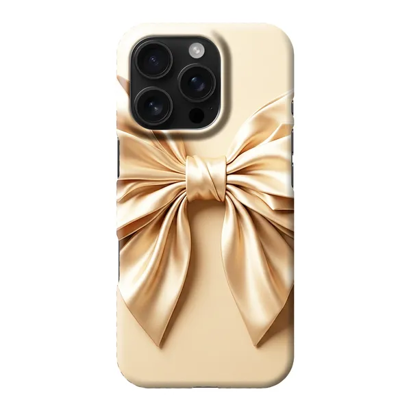 Champagne Satin Origami Bow Design Case