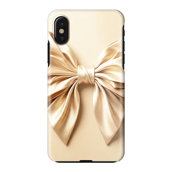 Champagne Satin Origami Bow Design Case