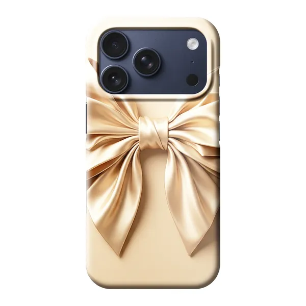 Champagne Satin Origami Bow Design Case