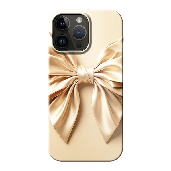 Champagne Satin Origami Bow Design Case