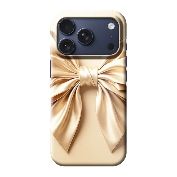 Champagne Satin Origami Bow Design Case