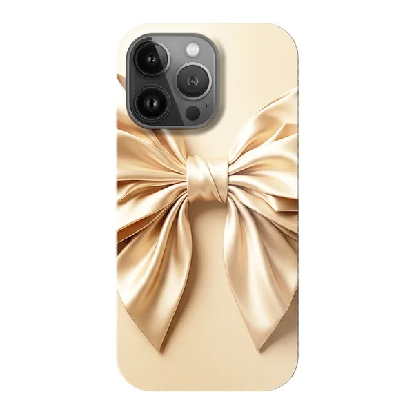 Champagne Satin Origami Bow Design Case