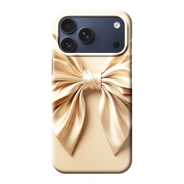 Champagne Satin Origami Bow Design Case