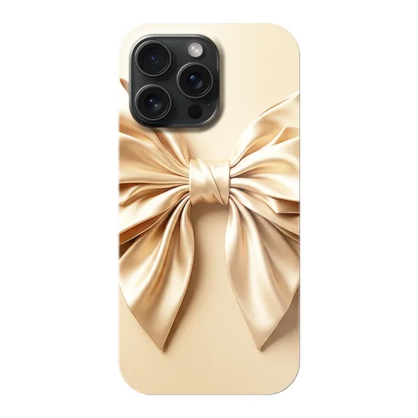 Champagne Satin Origami Bow Design Case