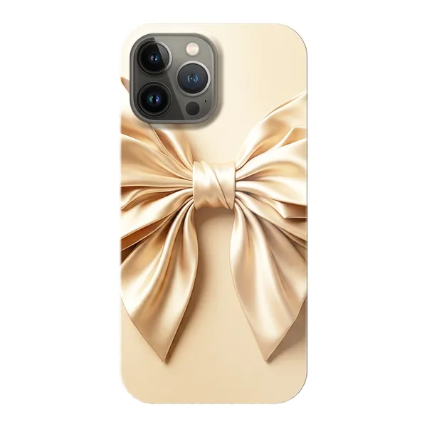 Champagne Satin Origami Bow Design Case