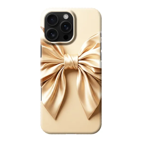 Champagne Satin Origami Bow Design Case