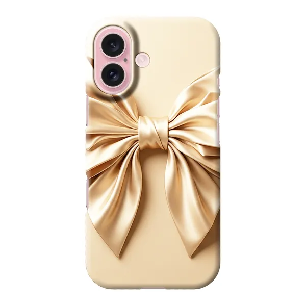 Champagne Satin Origami Bow Design Case
