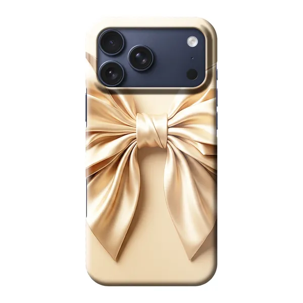 Champagne Satin Origami Bow Design Case