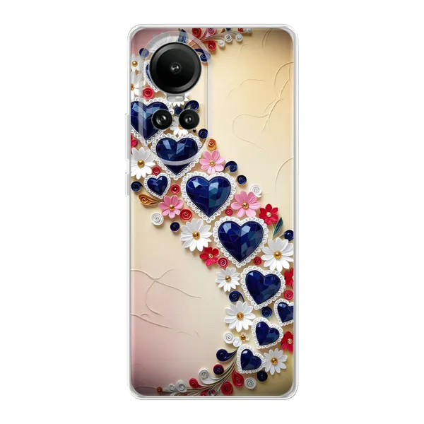 Jeweled Floral Heart Case