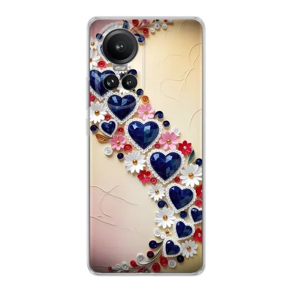 Jeweled Floral Heart Case