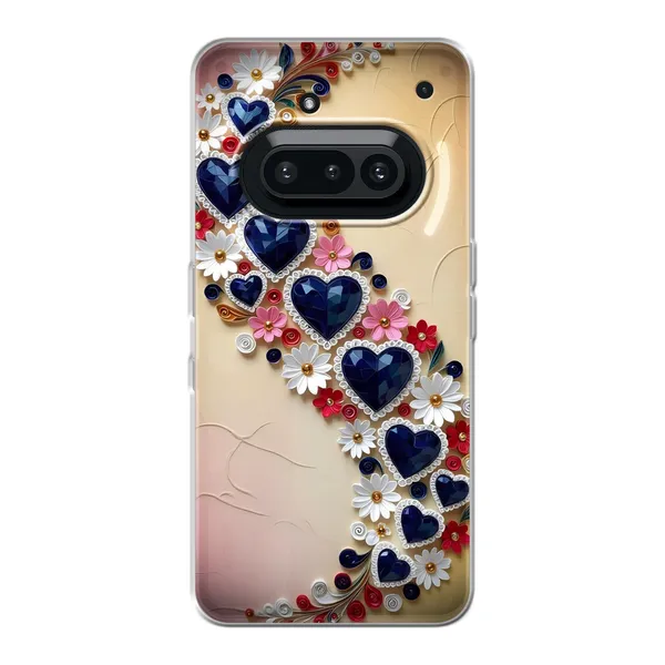 Jeweled Floral Heart Case