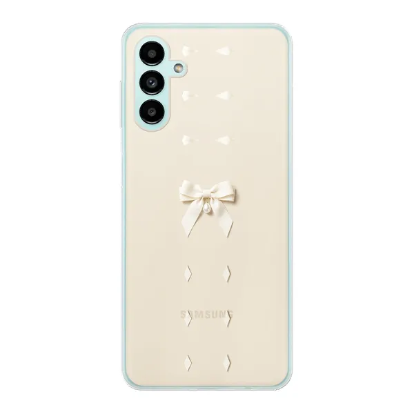 Ivory Ribbon Pearl Drop Bow Case