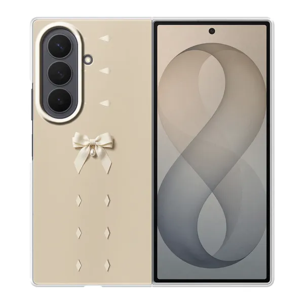 Ivory Ribbon Pearl Drop Bow Case