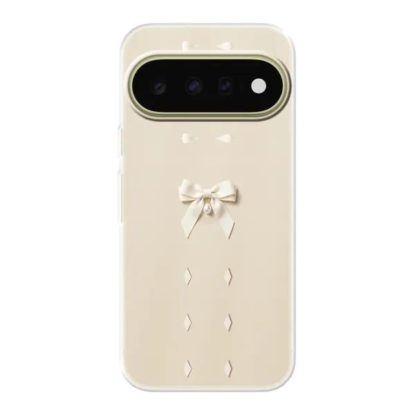 Ivory Ribbon Pearl Drop Bow Case