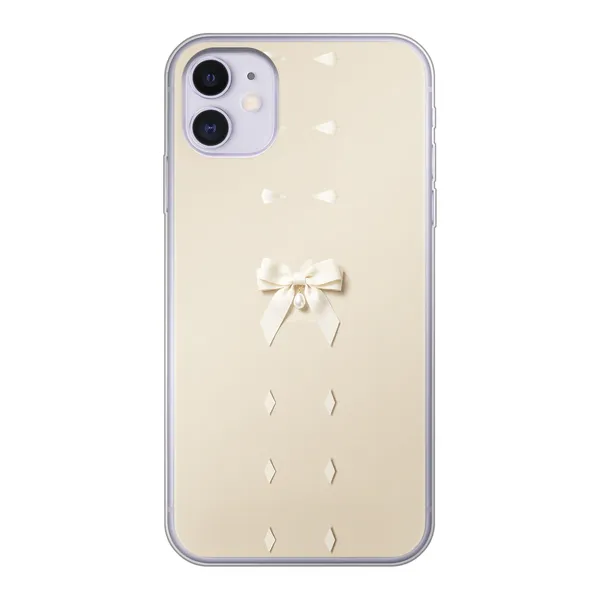 Ivory Ribbon Pearl Drop Bow Case