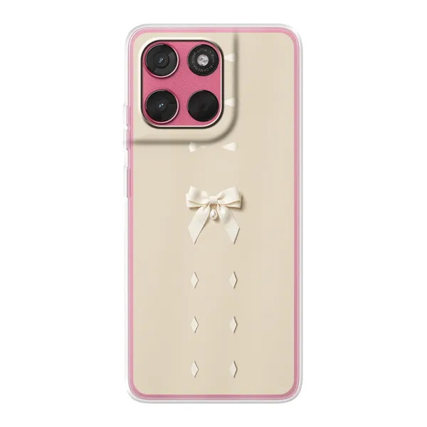 Ivory Ribbon Pearl Drop Bow Case