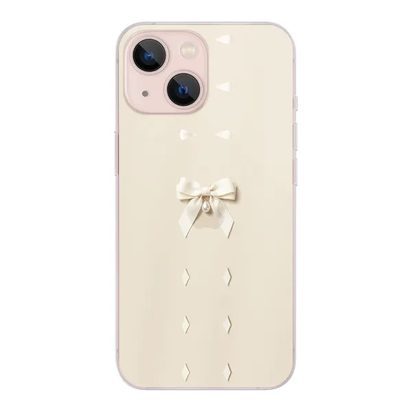 Ivory Ribbon Pearl Drop Bow Case