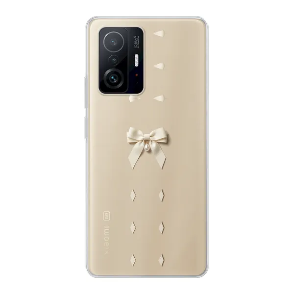Ivory Ribbon Pearl Drop Bow Case