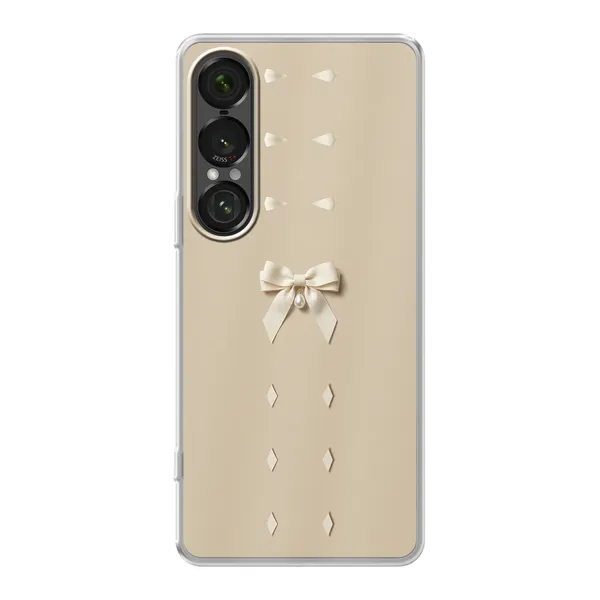 Ivory Ribbon Pearl Drop Bow Case