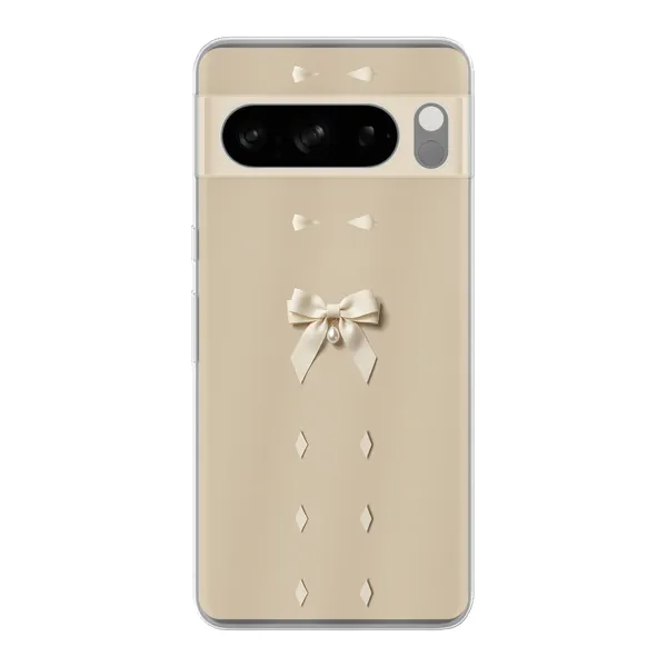 Ivory Ribbon Pearl Drop Bow Case