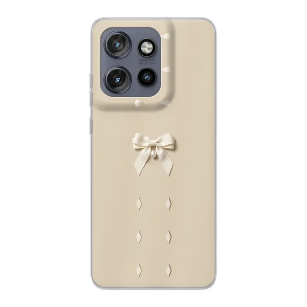 Ivory Ribbon Pearl Drop Bow Case