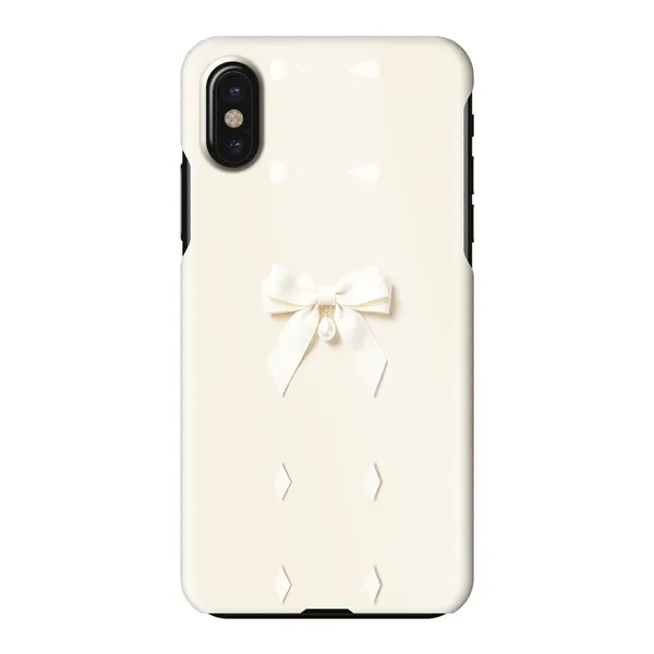 Ivory Ribbon Pearl Drop Bow Design Case
