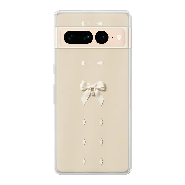 Ivory Ribbon Pearl Drop Bow Case