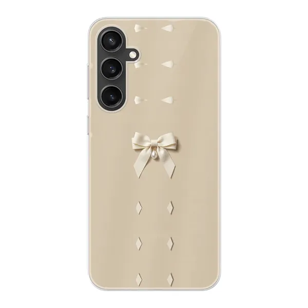 Ivory Ribbon Pearl Drop Bow Case