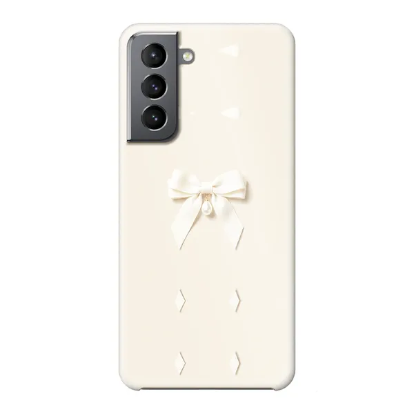 Ivory Ribbon Pearl Drop Bow Design Case