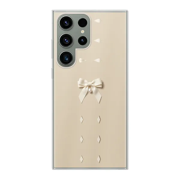 Ivory Ribbon Pearl Drop Bow Case