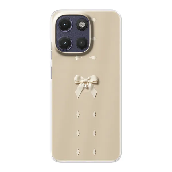 Ivory Ribbon Pearl Drop Bow Case