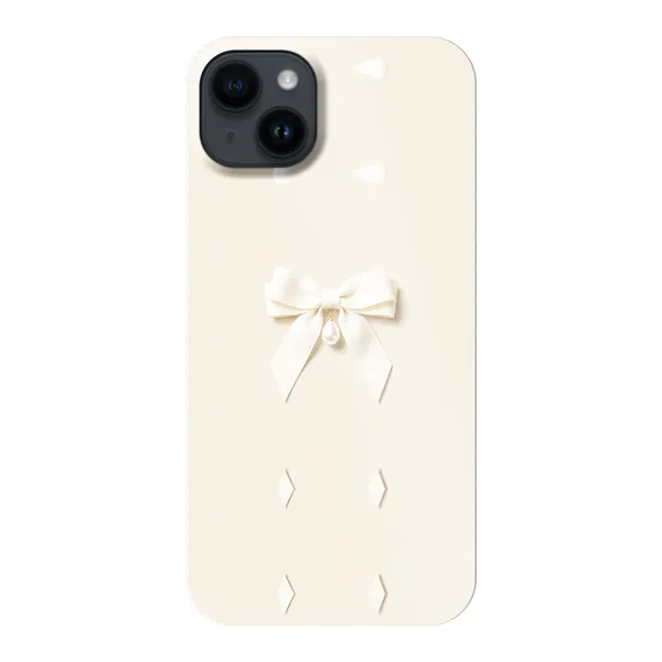 Ivory Ribbon Pearl Drop Bow Design Case