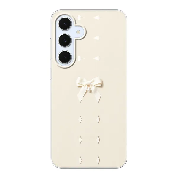 Ivory Ribbon Pearl Drop Bow Case