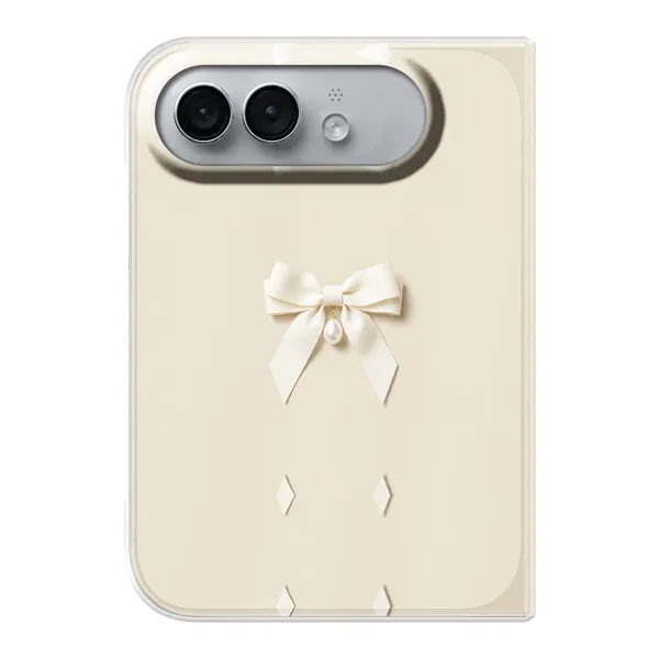 Ivory Ribbon Pearl Drop Bow Case