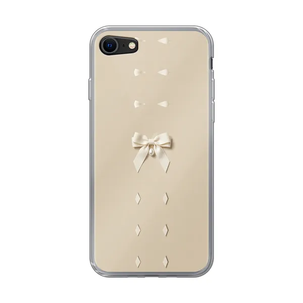 Ivory Ribbon Pearl Drop Bow Case