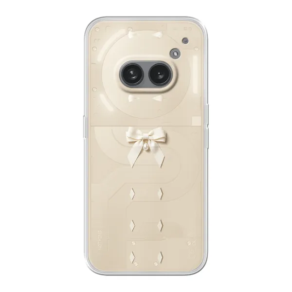 Ivory Ribbon Pearl Drop Bow Case