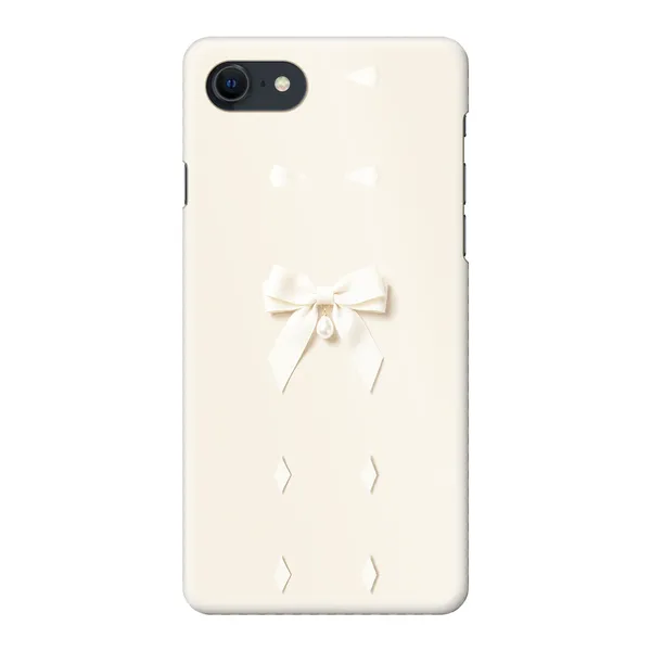 Ivory Ribbon Pearl Drop Bow Design Case