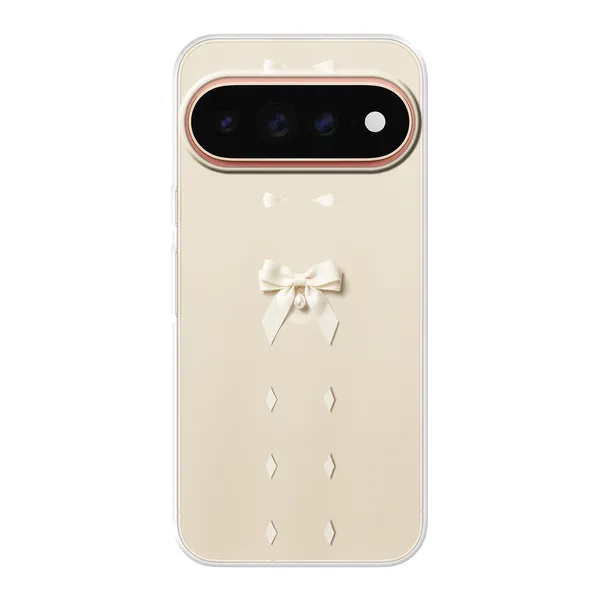 Ivory Ribbon Pearl Drop Bow Case