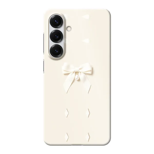 Ivory Ribbon Pearl Drop Bow Design Case