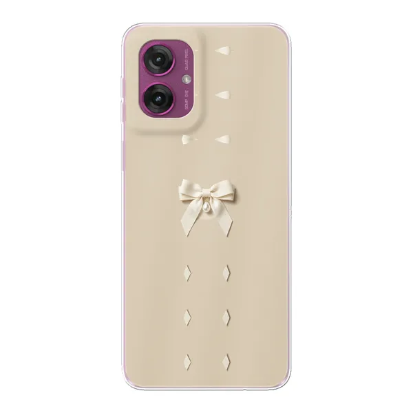 Ivory Ribbon Pearl Drop Bow Case