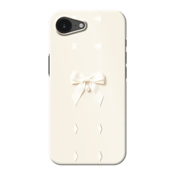 Ivory Ribbon Pearl Drop Bow Design Case