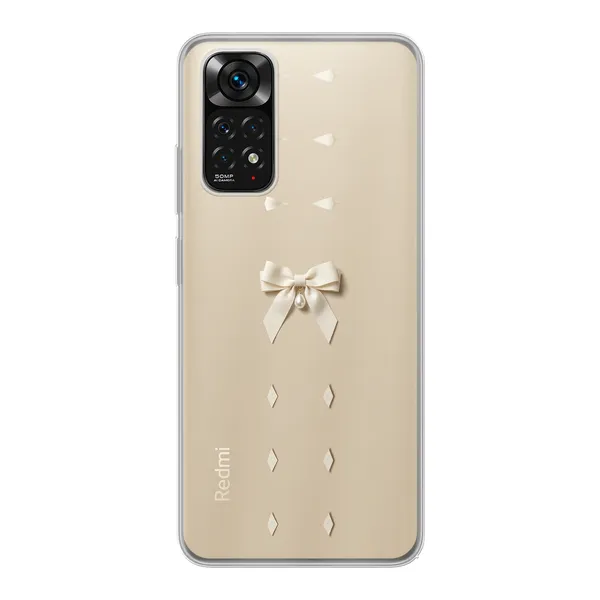 Ivory Ribbon Pearl Drop Bow Case